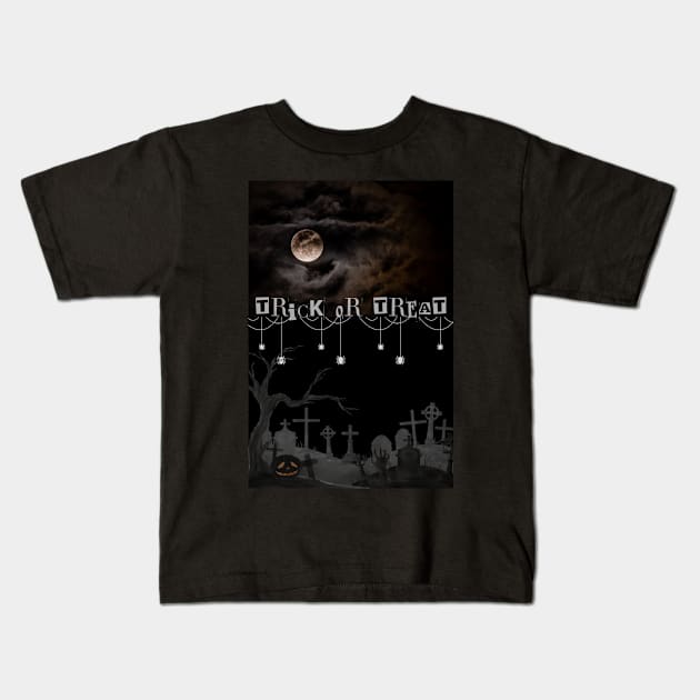 Trick Or Treat Kids T-Shirt by HighwayForSouls